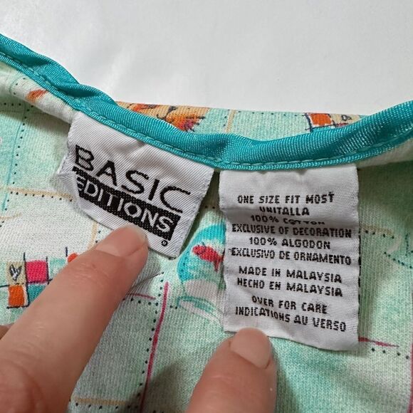 Vintage Basic Editions 90s Grannycore Kitty Cat Sleeper Night Shirt - Picture 4 of 7